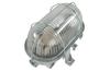 Luminaire OVAL 60, 60W E27, grey PP, transparent glass cover, removable steel mesh, IP54, MaxPro
