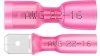 Flachsteckhülsen Con vv 6.3 ^Flachstecker Con mh 6.3, Satz, vollständig wärmeschrumpfisoliert, 0.5..1.5mm² 300V, 0.8x6.3mm| 638, -25..75°C, Polyolefin, 50stk/pck, rot