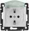 Socket Valena, mech.| 2P+E Schuko w. flap ^shutters, 16A 250VAC, 2.5mm² screw clamp, IP44, white