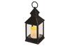 Antique Lantern with LED Candle, Vintage Design and Flame Effect, Batteries 3x AAA (not included) warm white light colour, 6h/18h timer function, 10.5 x 24 cm, black, Emos