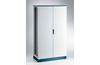 Anreihschrank ENUX, 1200Bx2200Hx600T, Schrankgerüst, vordere leere Tür, Rückwand, 5-Punkt-Verriegelung m. 3mm Doppel-Bit-Einsatz, Kabeleinführungsbodenplatten, Dichtung, C3| Epoxidharzschicht, IP55 IK10, NEMA12, ETA, ozeanblau/ grau