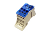 Power Distribution Block Al/Cu, 35mm²|4Nm ^16mm²|2.5Nm/ 6x16mm²|2.5Nm 125A 690VAC, TS35^mounting plate