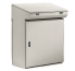 Control Desk SBA, 800Wx1000Hx400D, rear, front doors, upper panel, TS35, gas springs, mounting plate, adj. cable entry, doors w. ø3mm double bar closing system, CE/UL, IP55 IK10, NEMA12, grau